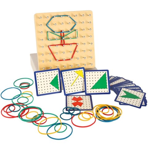 Geoboard geoplan drewniana układanka tworzenie kształtów z gumek Geoboard geoplan drewniana układanka tworzenie kształtów z gumek