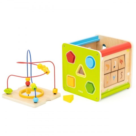 Viga Drewniana Kostka Edukacyjna 5w1 Viga Drewniana Kostka Edukacyjna 5w1