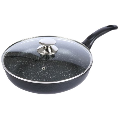 Patelnia granitowa 28 cm GRANDE z pokrywką do smażenia duszenia Patelnia granitowa 28 cm GRANDE z pokrywką do smażenia duszenia