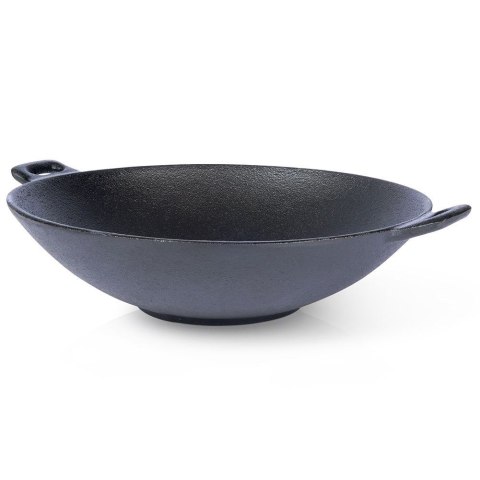 Patelnia żeliwna wok talerz żeliwny z dwoma uchwytami okrągła 30 cm Patelnia żeliwna wok talerz żeliwny z dwoma uchwytami okrągła 30 cm