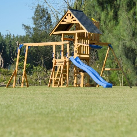 AXI Mitch - Duży Plac Zabaw Drewniany Zjeżdżalnia Hustawki Ścianka Wspinaczkowa + Wieża AXI Mitch - Duży Plac Zabaw Drewniany Zjeżdżalnia Hustawki Ścianka Wspinaczkowa + Wieża