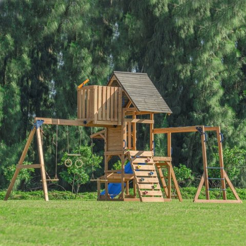 AXI Mitch - Duży Plac Zabaw Drewniany Zjeżdżalnia Hustawki Ścianka Wspinaczkowa + Wieża AXI Mitch - Duży Plac Zabaw Drewniany Zjeżdżalnia Hustawki Ścianka Wspinaczkowa + Wieża