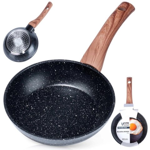 Patelnia Indukcja na Gaz Granitowa Nieprzywierająca Solidna VILDE 16 cm Patelnia Indukcja na Gaz Granitowa Nieprzywierająca Solidna VILDE 16 cm