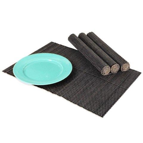 Podkładka pod talerz sztućce / mata kuchenna bambusowa czarna zestaw 4 szt. 45x30 cm Podkładka pod talerz sztućce / mata kuchenna bambusowa czarna zestaw 4 szt. 45x30 cm