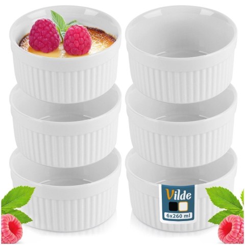 Miseczki do Zapiekania Pieczenia Ceramiczne Białe VILDE 260 ml 6 szt. Miseczki do Zapiekania Pieczenia Ceramiczne Białe VILDE 260 ml 6 szt.