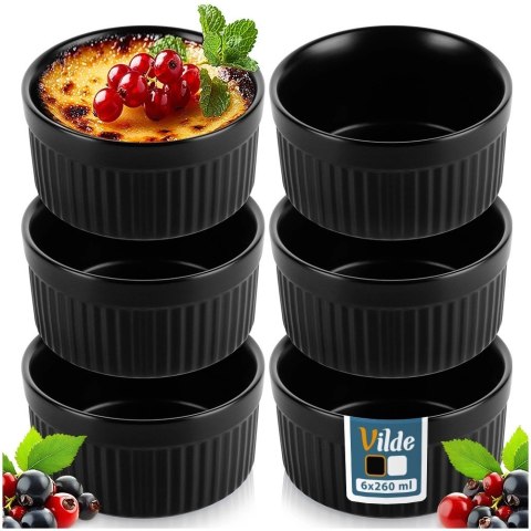 Miseczki do Zapiekania Pieczenia Ceramiczne Czarne VILDE 260 ml 6 szt. Miseczki do Zapiekania Pieczenia Ceramiczne Czarne VILDE 260 ml 6 szt.