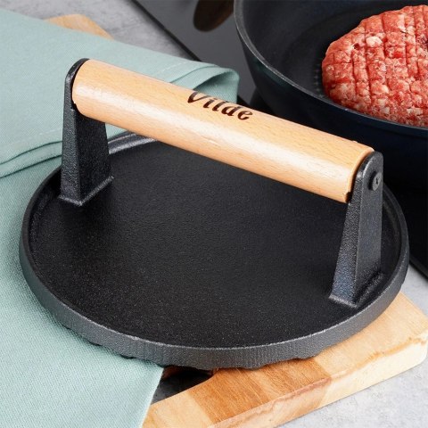 Prasa Forma Praska do Mięsa Hamburgerów Kotletów Żeliwna VILDE 17,5 cm Prasa Forma Praska do Mięsa Hamburgerów Kotletów Żeliwna VILDE 17,5 cm