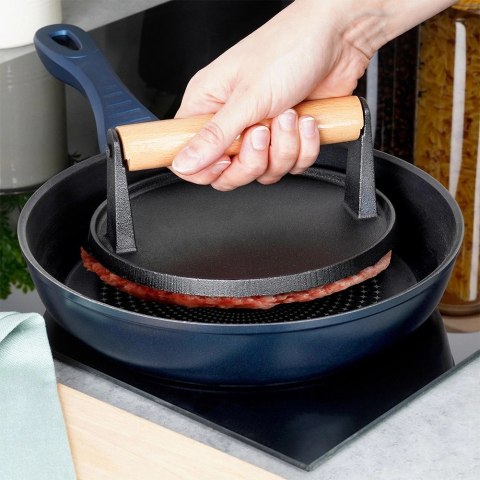 Prasa Forma Praska do Mięsa Hamburgerów Kotletów Żeliwna VILDE 17,5 cm Prasa Forma Praska do Mięsa Hamburgerów Kotletów Żeliwna VILDE 17,5 cm