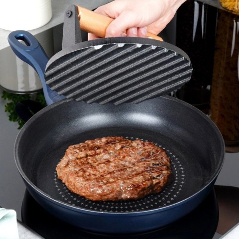 Prasa Forma Praska do Mięsa Hamburgerów Kotletów Żeliwna VILDE 17,5 cm Prasa Forma Praska do Mięsa Hamburgerów Kotletów Żeliwna VILDE 17,5 cm