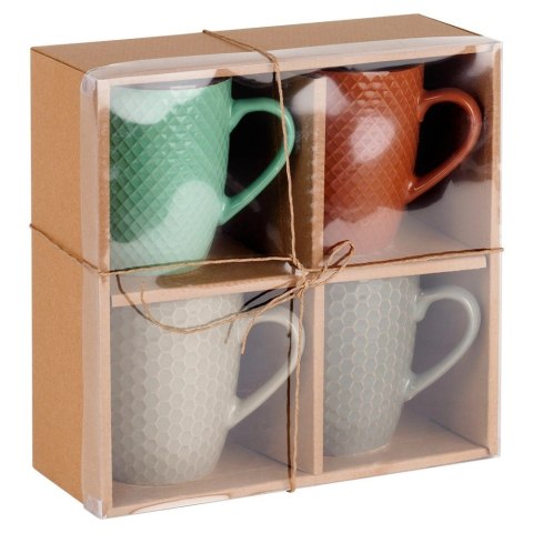 Zestaw Kubki Ceramiczne do Kawy Herbaty Dekoracyjne VILDE 400 ml 4 szt. Zestaw Kubki Ceramiczne do Kawy Herbaty Dekoracyjne VILDE 400 ml 4 szt.