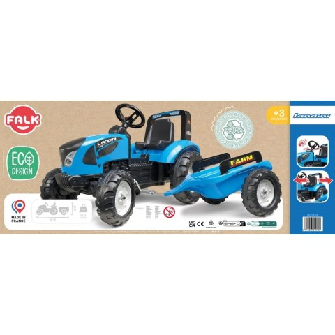 FALK Traktor Landini Niebieski na Pedały z Przyczepką od 3 Lat FALK Traktor Landini Niebieski na Pedały z Przyczepką od 3 Lat