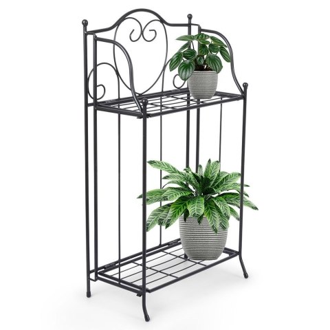 Kwietnik metalowy czarny dwupiętrowy 34,5x18,5x65 cm Kwietnik metalowy czarny dwupiętrowy 34,5x18,5x65 cm