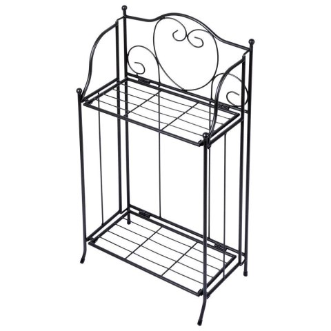 Kwietnik metalowy czarny dwupiętrowy 34,5x18,5x65 cm Kwietnik metalowy czarny dwupiętrowy 34,5x18,5x65 cm
