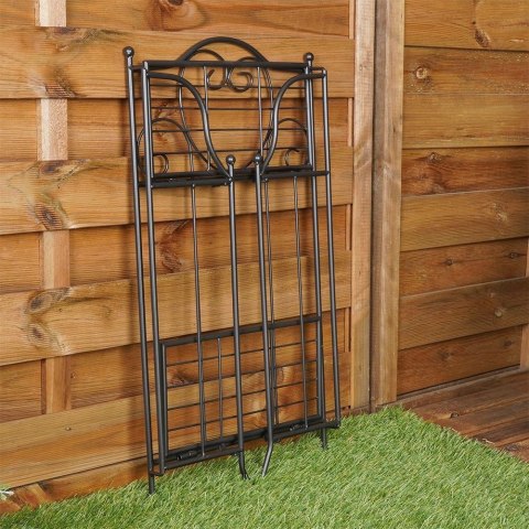 Kwietnik metalowy czarny dwupiętrowy 34,5x18,5x65 cm Kwietnik metalowy czarny dwupiętrowy 34,5x18,5x65 cm