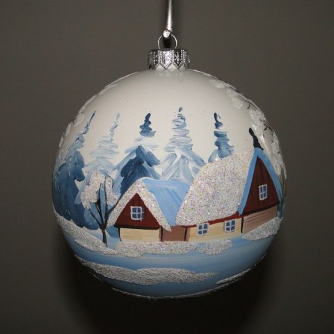Bombka dekorowana 12cm ornament pejzaż | D01120 Bombka dekorowana 12cm ornament pejzaż | D01120