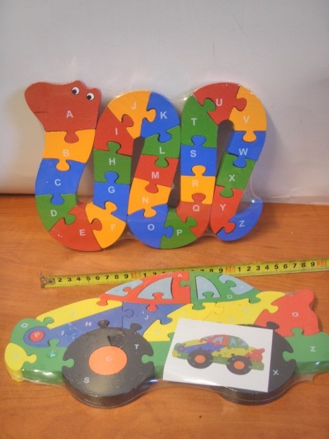 Puzzle drewniane alfabet/cyfry 8579 Puzzle drewniane alfabet/cyfry 8579