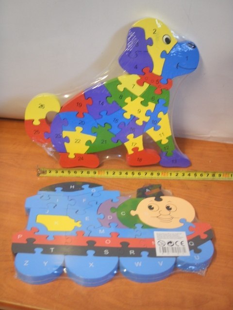 Puzzle drewniane alfabet/cyfry 8579 Puzzle drewniane alfabet/cyfry 8579
