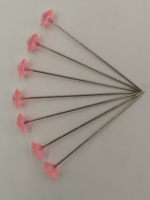 Szpilki ozdobne różowe 50szt diament 54mm 6 paczek SPD54-RO Szpilki ozdobne różowe 50szt diament 54mm 6 paczek SPD54-RO