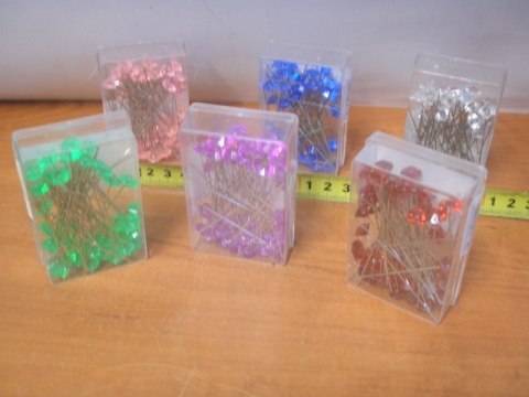 Szpilki ozdobne różowe 50szt diament 54mm 6 paczek SPD54-RO Szpilki ozdobne różowe 50szt diament 54mm 6 paczek SPD54-RO