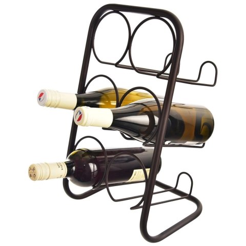 Stojak na wino metalowy czarny 6 butelek 22,5x39 cm Stojak na wino metalowy czarny 6 butelek 22,5x39 cm