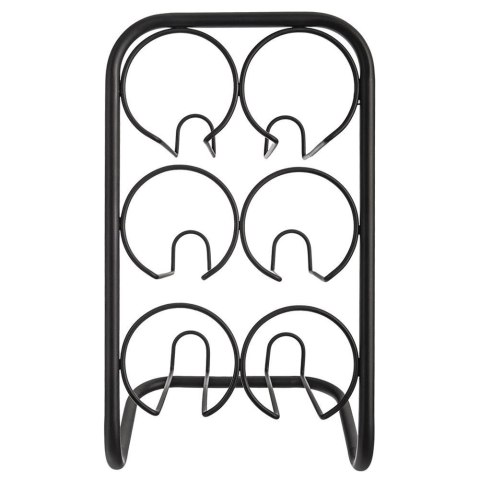 Stojak na wino metalowy czarny 6 butelek 22,5x39 cm Stojak na wino metalowy czarny 6 butelek 22,5x39 cm