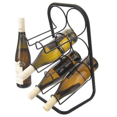 Stojak na wino metalowy czarny 6 butelek 22,5x39 cm Stojak na wino metalowy czarny 6 butelek 22,5x39 cm