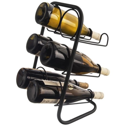 Stojak na wino metalowy czarny 6 butelek 22,5x39 cm Stojak na wino metalowy czarny 6 butelek 22,5x39 cm