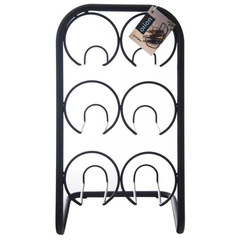Stojak na wino metalowy czarny 6 butelek 22,5x39 cm Stojak na wino metalowy czarny 6 butelek 22,5x39 cm
