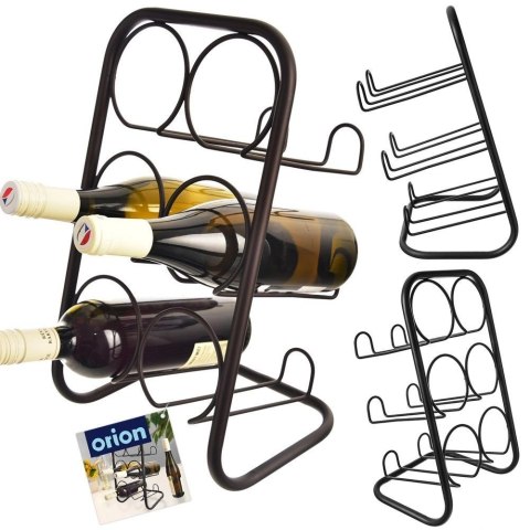 Stojak na wino metalowy czarny 6 butelek 22,5x39 cm Stojak na wino metalowy czarny 6 butelek 22,5x39 cm