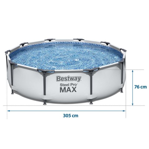 Basen ogrodowy stelażowy 305 x 76 cm zestaw 4w1 Bestway 56406 Basen ogrodowy stelażowy 305 x 76 cm zestaw 4w1 Bestway 56406