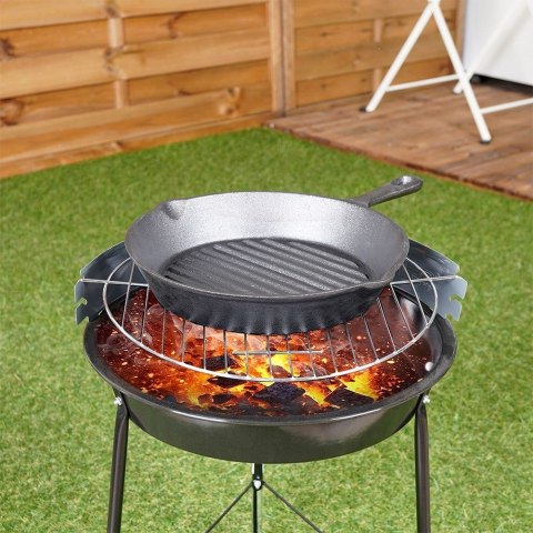 Patelnia żeliwna grillowa okrągła do grillowania 24 cm Patelnia żeliwna grillowa okrągła do grillowania 24 cm