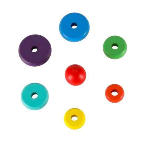 Wieża piramida piramidka drewniana do układania sorter kolorowy tęczowy 13cm Wieża piramida piramidka drewniana do układania sorter kolorowy tęczowy 13cm