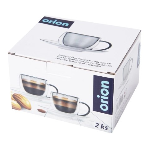 Filiżanki termiczne ze spodkiem z podwójną ścianką do kawy espresso DOUBLE 90 ml 2 szt. Filiżanki termiczne ze spodkiem z podwójną ścianką do kawy espresso DOUBLE 90 ml 2 szt.