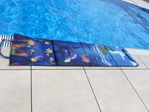 Koc Plażowy Mata Leżanka Leżak Składany Wodoodporny KUBISPORT 180x48 cm Koc Plażowy Mata Leżanka Leżak Składany Wodoodporny KUBISPORT 180x48 cm