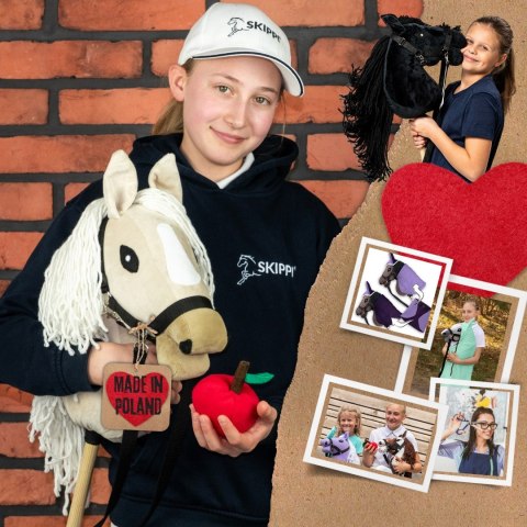 Hobby Horse Skippi - Almond - duży koń na kiju - A3 - kantar w zestawie Hobby Horse Skippi - Almond - duży koń na kiju - A3 - kantar w zestawie