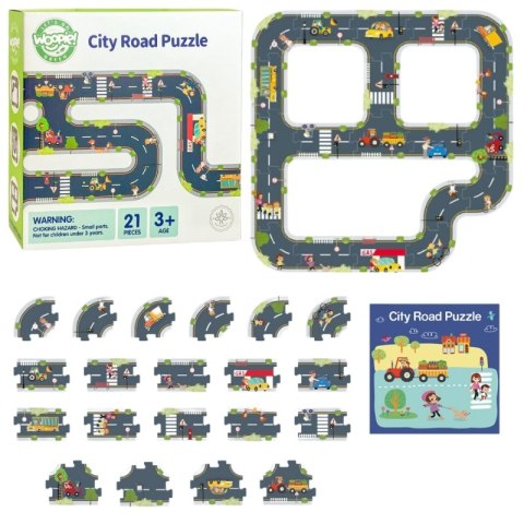 WOOPIE GREEN Droga Puzzle dla Dzieci Autostrada Makieta 21 el. Certyfikat FSC WOOPIE GREEN Droga Puzzle dla Dzieci Autostrada Makieta 21 el. Certyfikat FSC