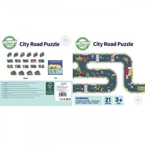 WOOPIE GREEN Droga Puzzle dla Dzieci Autostrada Makieta 21 el. Certyfikat FSC WOOPIE GREEN Droga Puzzle dla Dzieci Autostrada Makieta 21 el. Certyfikat FSC