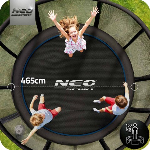 Trampolina ogrodowa 15ft/465cm z siatką zewnętrzną i drabinką Neo-Sport Trampolina ogrodowa 15ft/465cm z siatką zewnętrzną i drabinką Neo-Sport