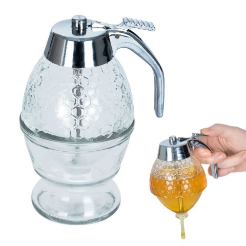 DYSPENSER DO SYROPU MIODU SZKLANY DOZOWNIK 250ML DYSPENSER DO SYROPU MIODU SZKLANY DOZOWNIK 250ML