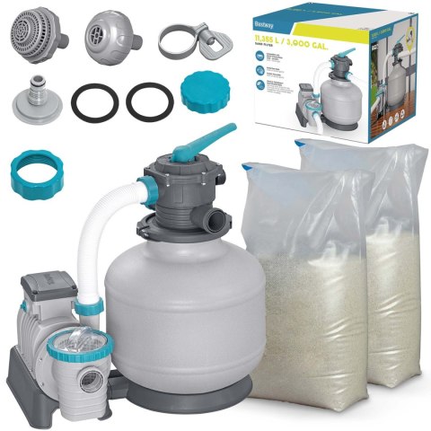 Pompa piaskowa 11355 l/h + piasek 50kg Bestway 58486 Pompa piaskowa 11355 l/h + piasek 50kg Bestway 58486