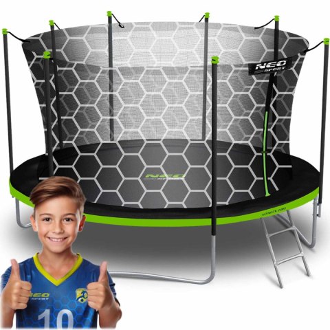 Trampolina ogrodowa 15ft/465cm z siatką wewnętrzną i drabinką Neo-Sport Trampolina ogrodowa 15ft/465cm z siatką wewnętrzną i drabinką Neo-Sport
