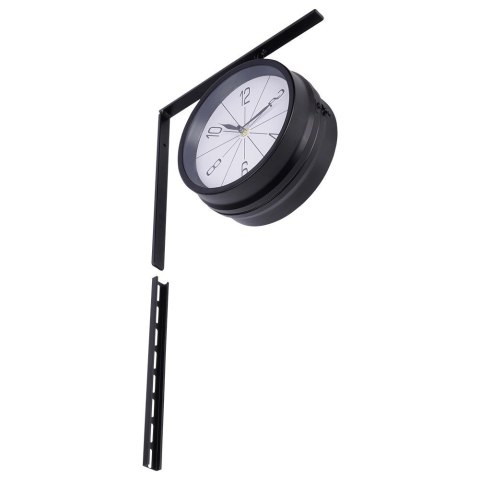 Zegar ścienny metalowy czarny dwustronny 30,5x9,5x28 cm Zegar ścienny metalowy czarny dwustronny 30,5x9,5x28 cm