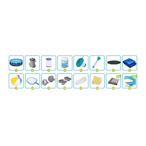 Basen ogrodowy stelażowy 305 x 76 cm 16w1 Bestway 56679 Basen ogrodowy stelażowy 305 x 76 cm 16w1 Bestway 56679