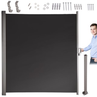 Markiza boczna tarasowa LUARO parawan zwijana 180 x 400 cm szara
