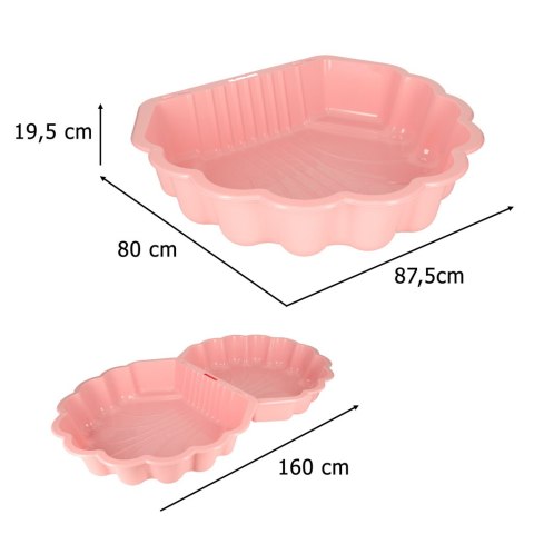 Piaskownica zamykana basen Muszelka Twins podwójna 2w1 174x79x20cm różowa Piaskownica zamykana basen Muszelka Twins podwójna 2w1 174x79x20cm różowa