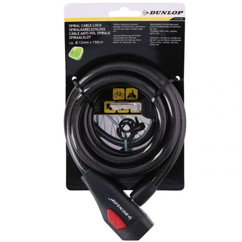 Zapięcie rowerowe Dunlop spiral cable lock 12 mm 150 cm ST 75570 Zapięcie rowerowe Dunlop spiral cable lock 12 mm 150 cm ST 75570