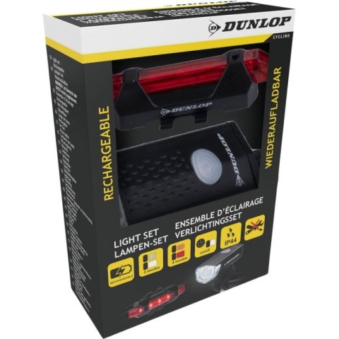 Zestaw lampek rowerowych Dunlop Led, ładowanie USB, tył+przód 473758 Zestaw lampek rowerowych Dunlop Led, ładowanie USB, tył+przód 473758