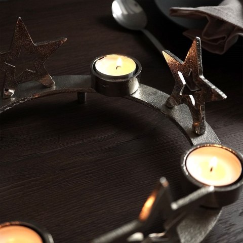Świecznik na 4 tealight podstawka pod świeczkę aluminiowy święta gwiazda 4 sztuki 25 cm Świecznik na 4 tealight podstawka pod świeczkę aluminiowy święta gwiazda 4 sztuki 25 cm