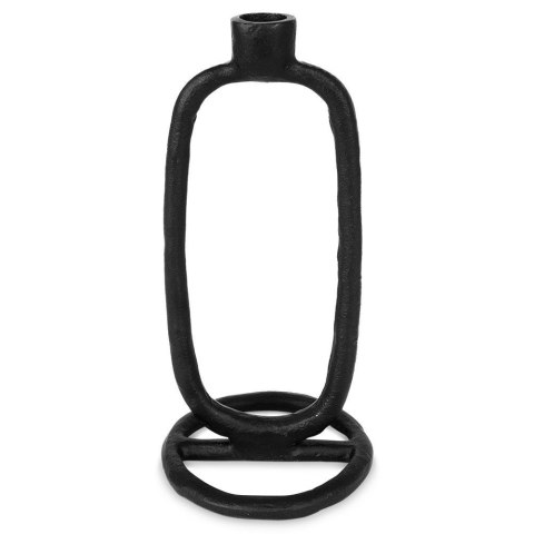 Świecznik na długą świeczkę aluminiowy czarny 24 cm Świecznik na długą świeczkę aluminiowy czarny 24 cm