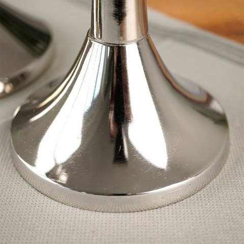 Świecznik na długą świeczkę aluminiowy srebrny 30,5 cm Świecznik na długą świeczkę aluminiowy srebrny 30,5 cm